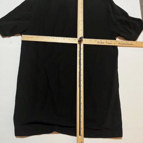 Chaps Men's Small Polo Shirt Black White Crest Logo Short Sleeve Cotton Weave - Picture 4 of 7